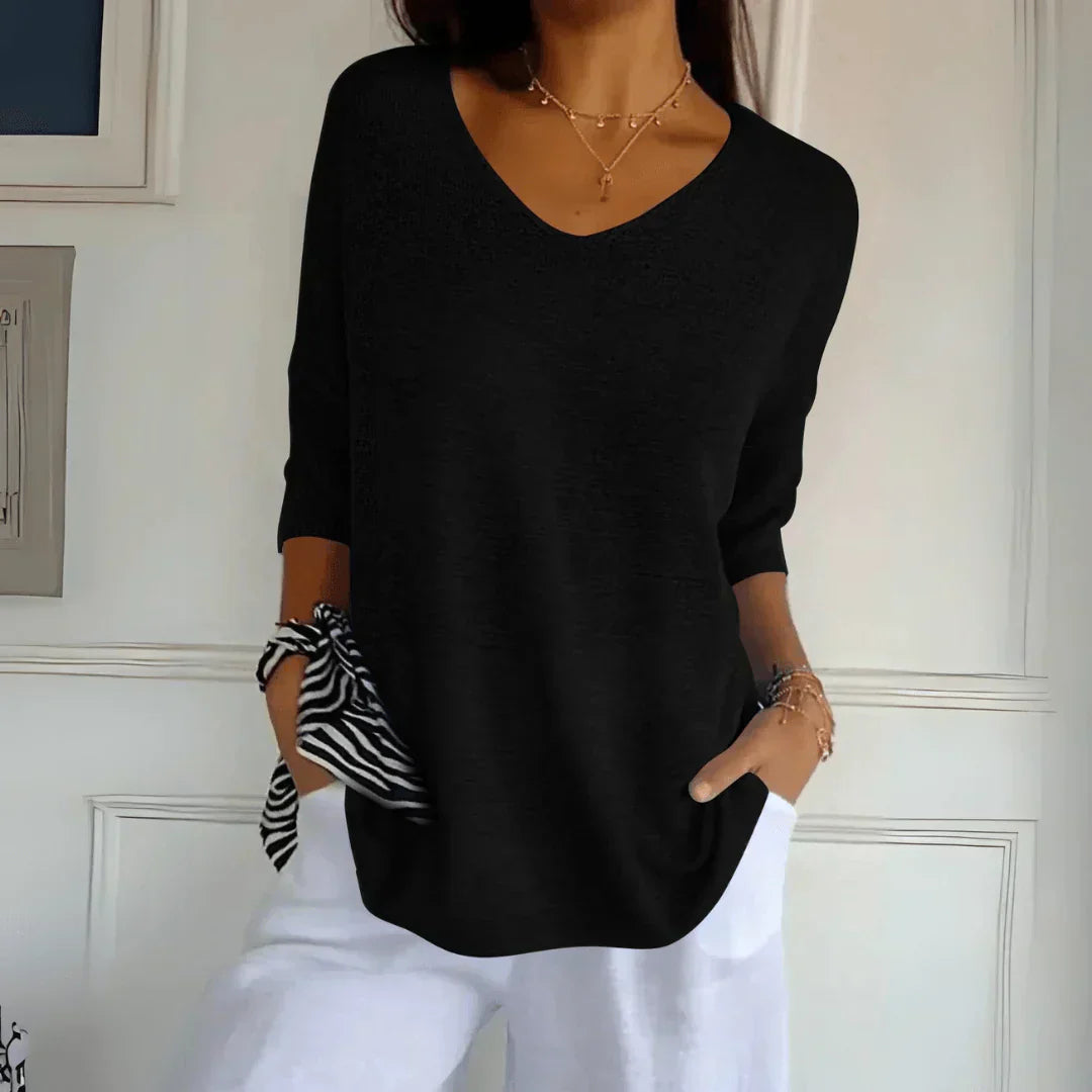 Nola Relaxed V-Neck Top