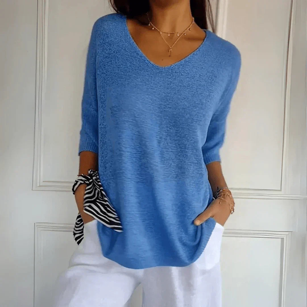 Nola Relaxed V-Neck Top