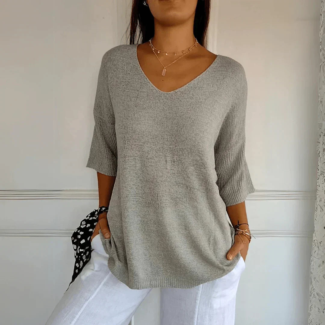 Nola Relaxed V-Neck Top