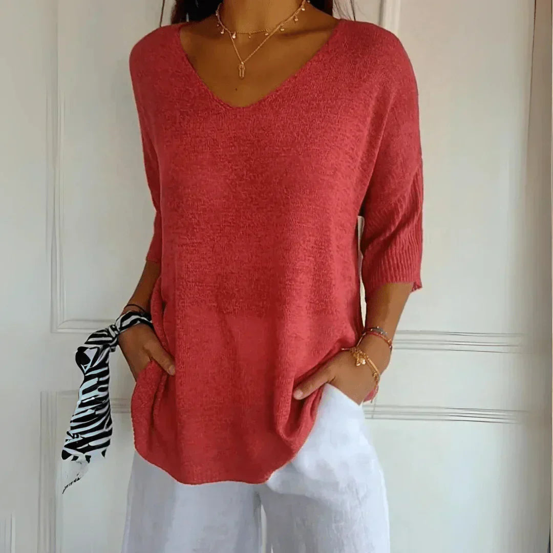 Nola Relaxed V-Neck Top