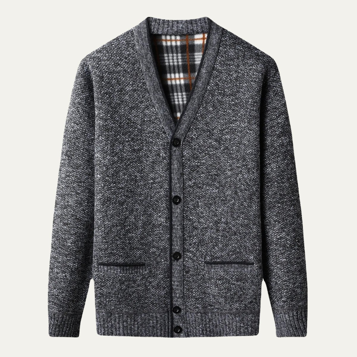 Quinn | Plaid Lined Button Up Cardigan