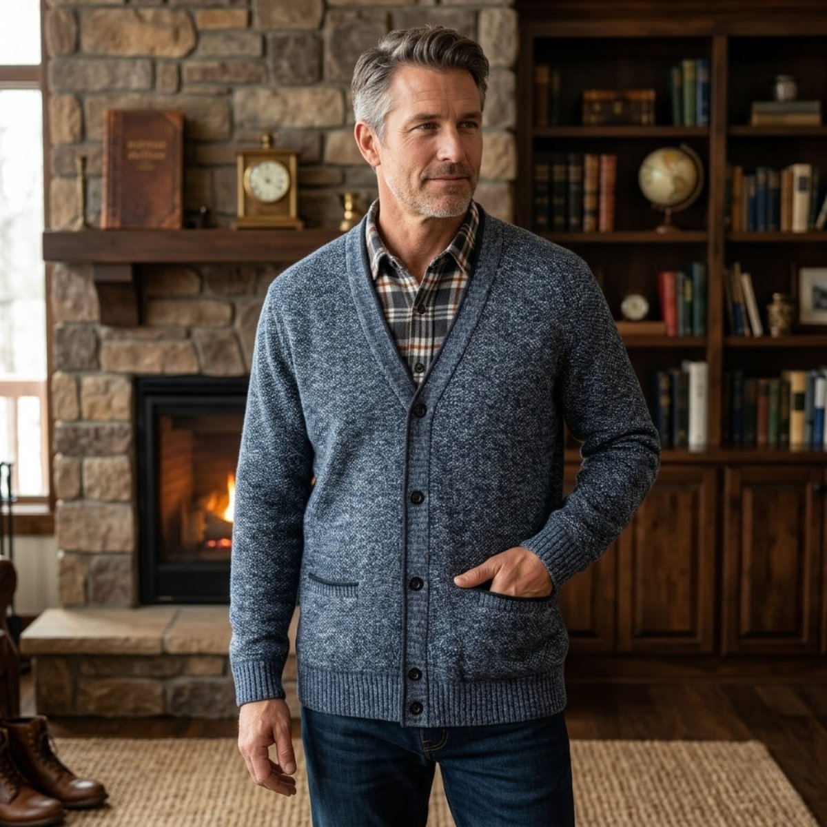 Quinn | Plaid Lined Button Up Cardigan