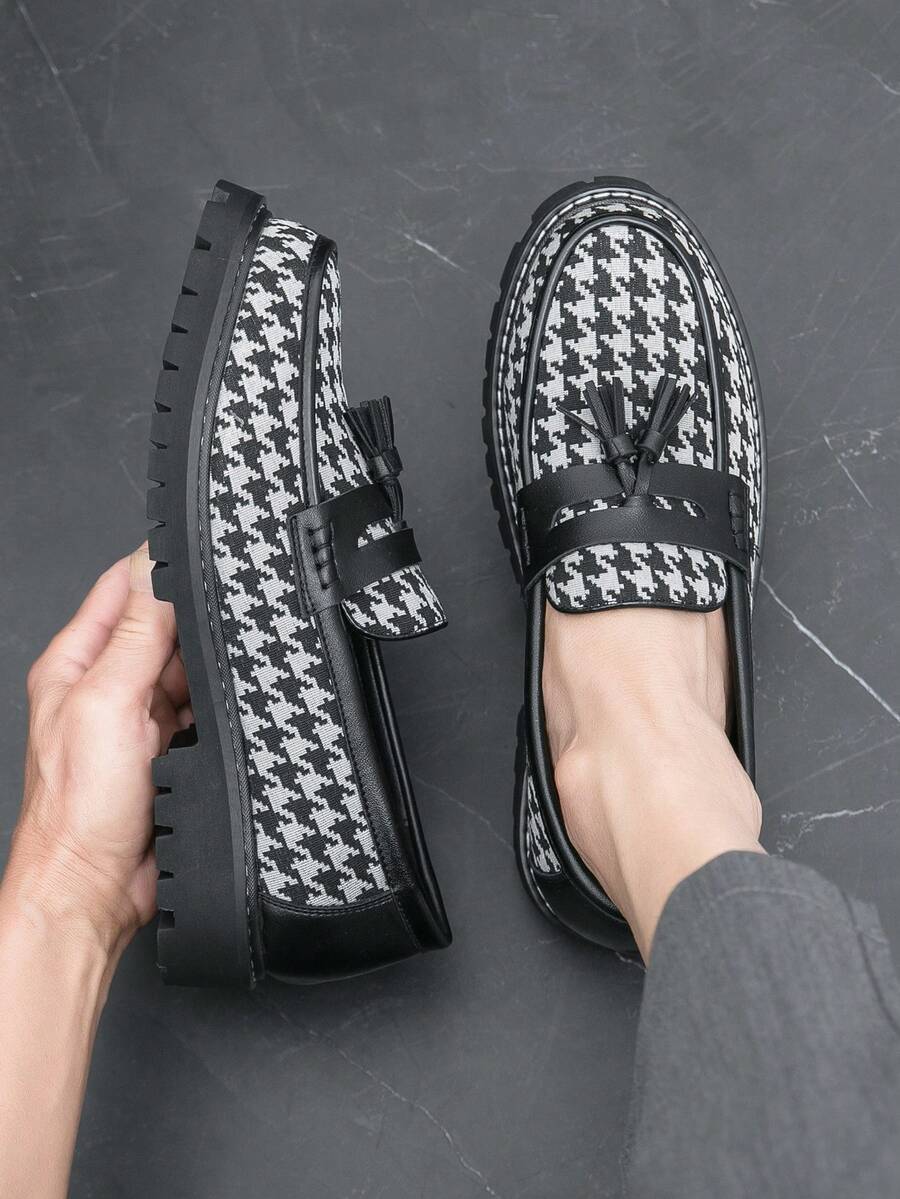 Newton | Houndstooth Tassel Loafers