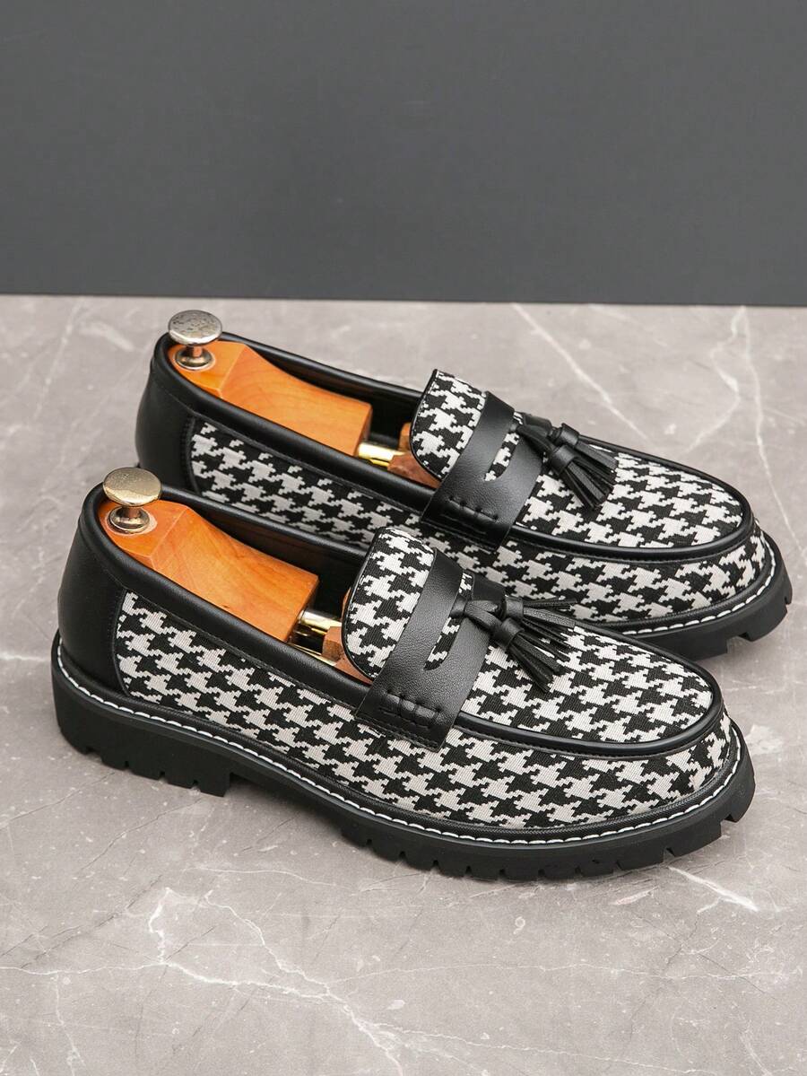 Newton | Houndstooth Tassel Loafers