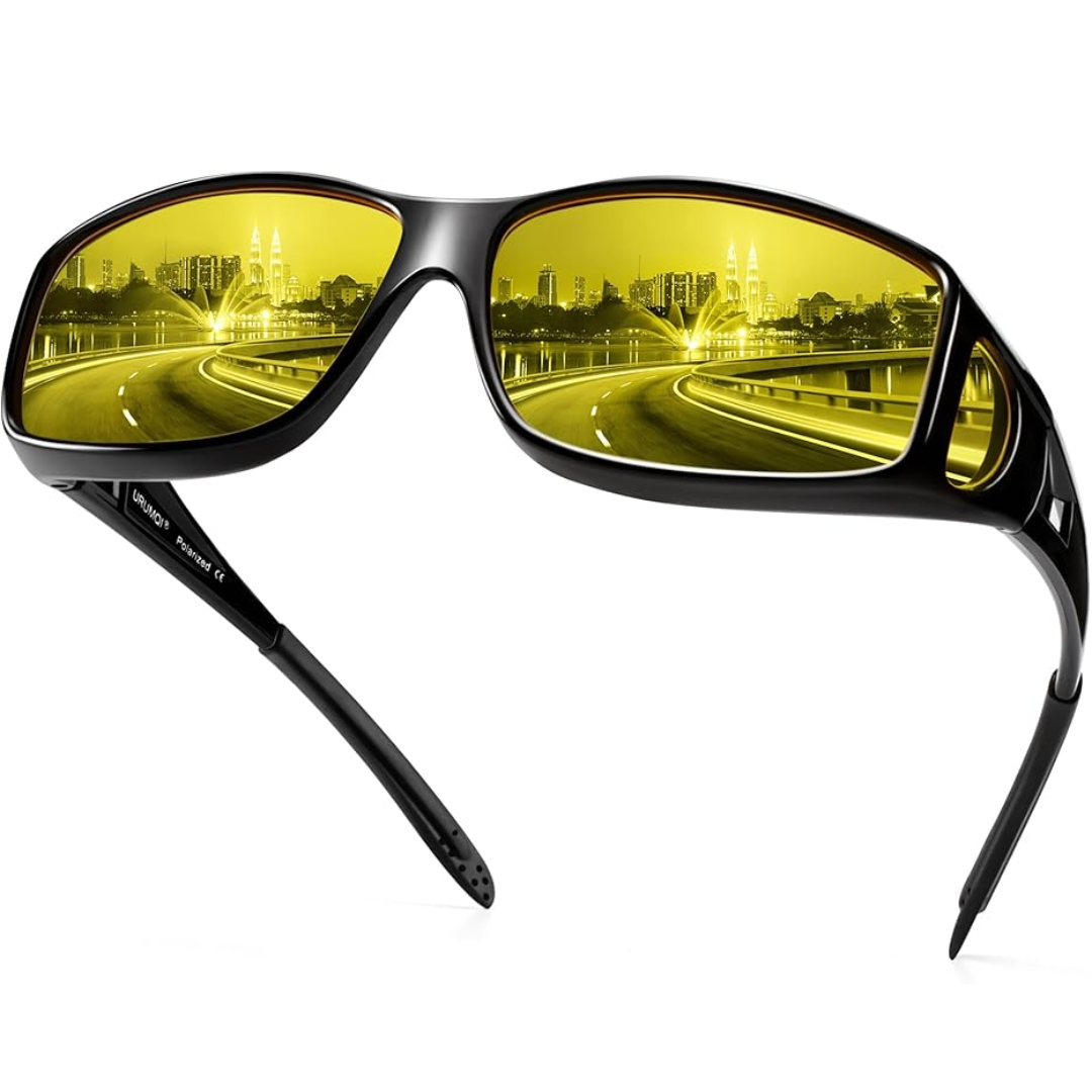 Unisex Polarized Night Driving Glasses with Anti-Glare Protection