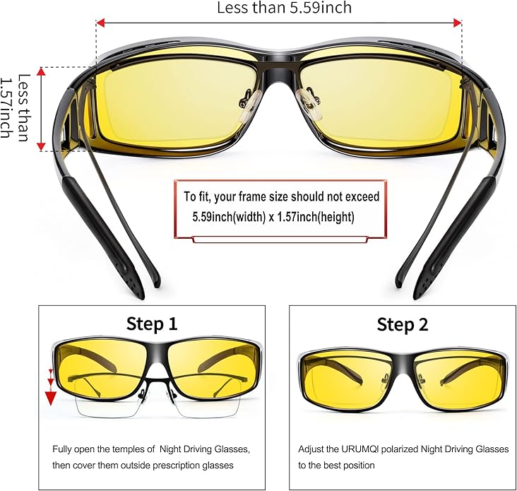 Unisex Polarized Night Driving Glasses with Anti-Glare Protection