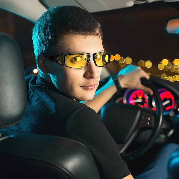 Unisex Polarized Night Driving Glasses with Anti-Glare Protection