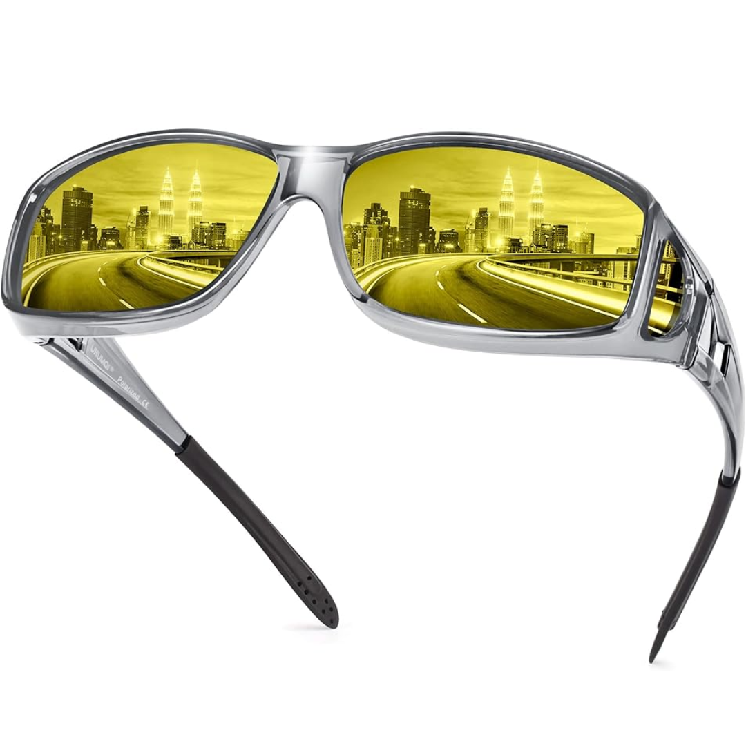 Unisex Polarized Night Driving Glasses with Anti-Glare Protection