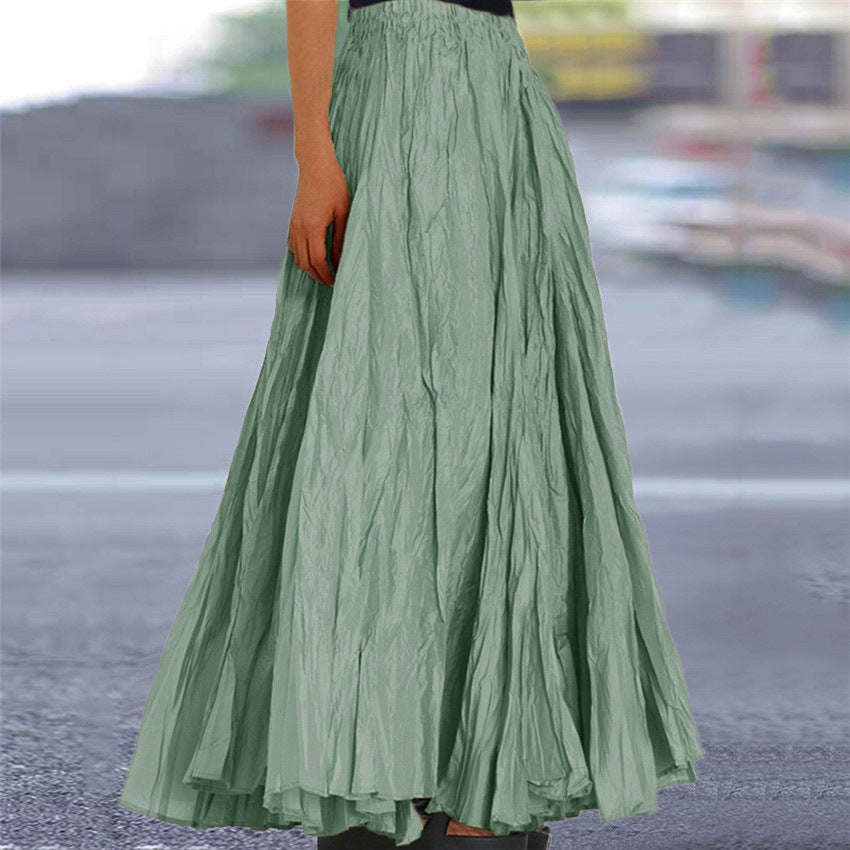 Women's A-Line Maxi Skirt Flowy Pleated
