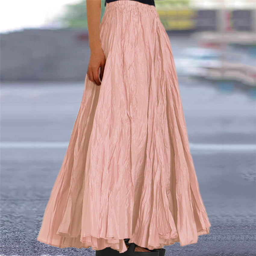 Women's A-Line Maxi Skirt Flowy Pleated