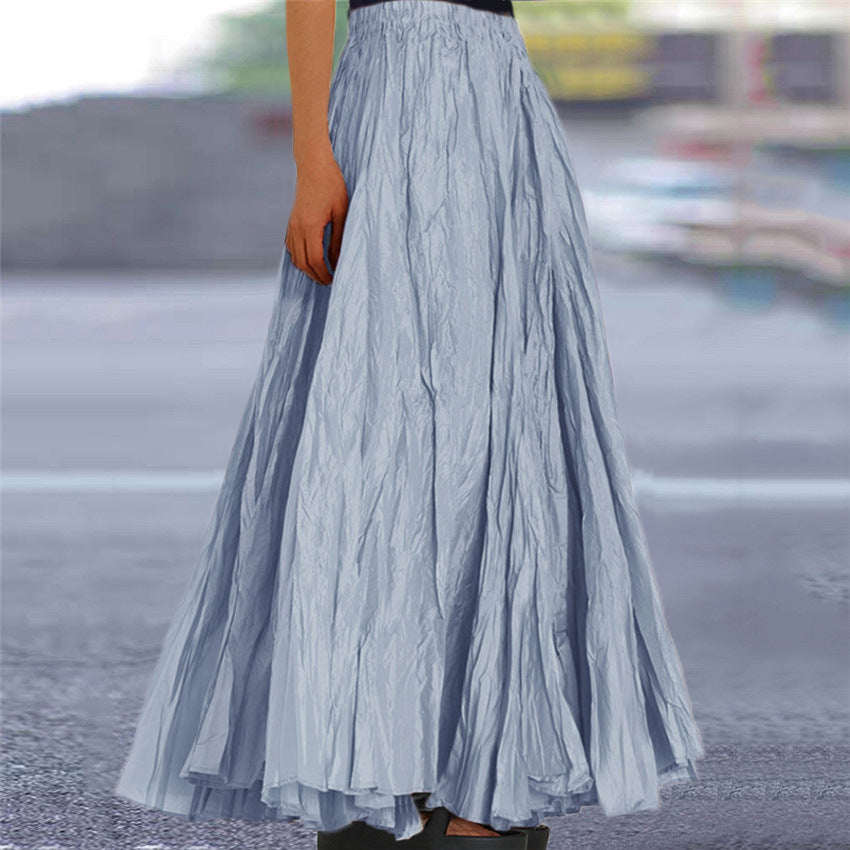 Women's A-Line Maxi Skirt Flowy Pleated