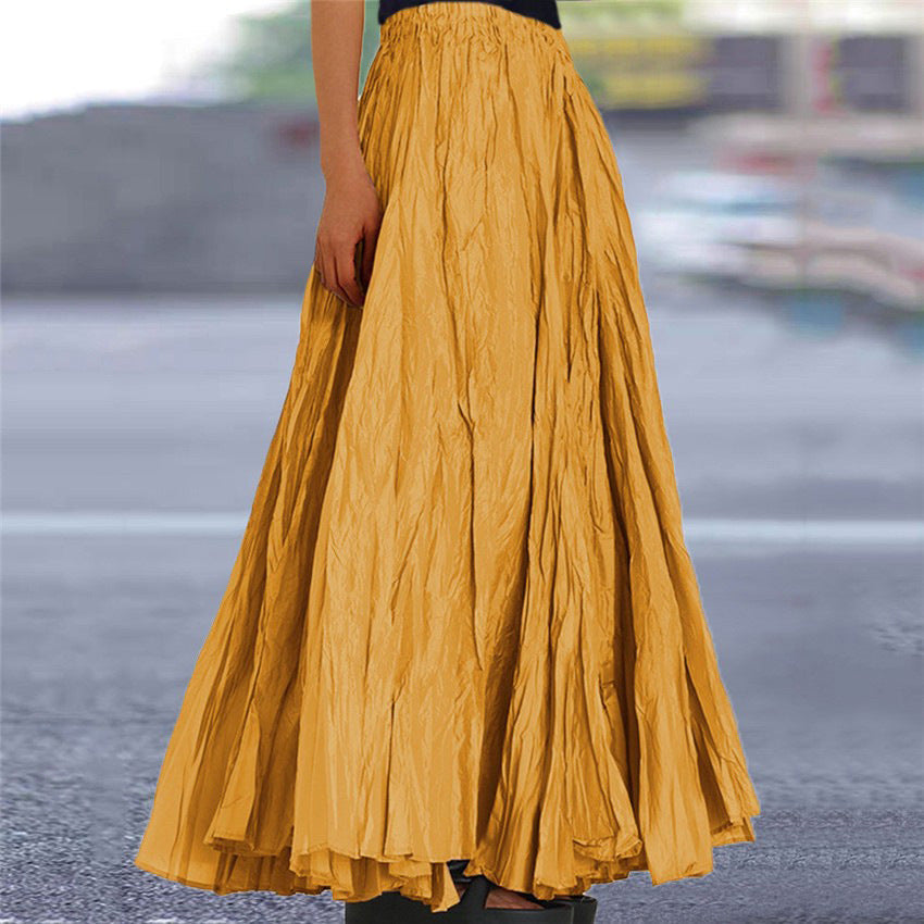 Women's A-Line Maxi Skirt Flowy Pleated