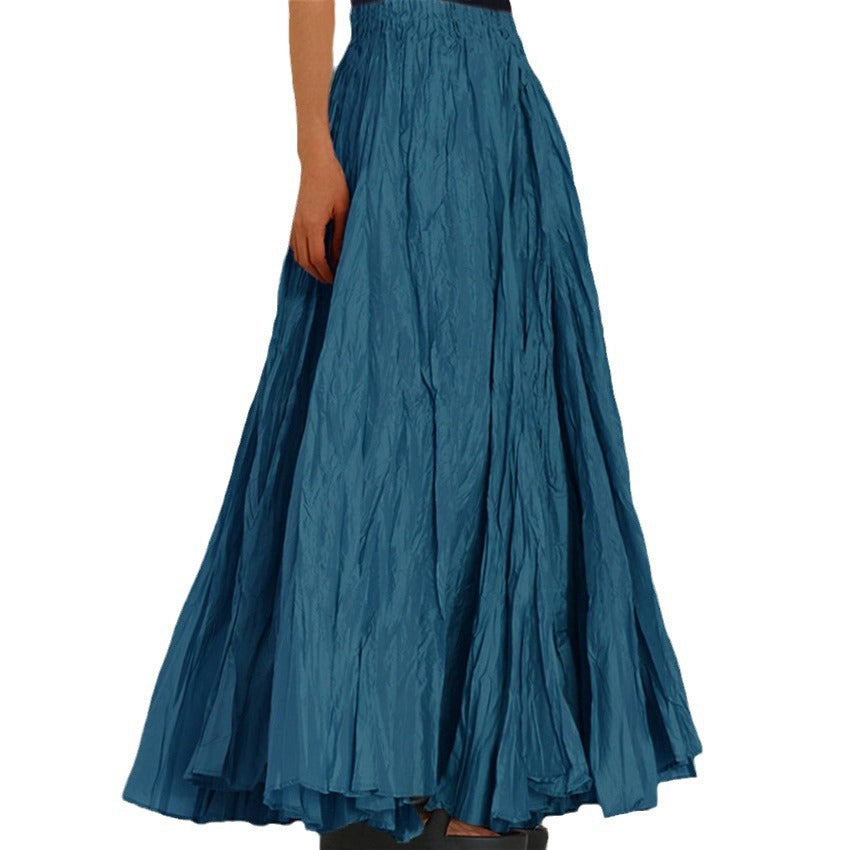 Women's A-Line Maxi Skirt Flowy Pleated