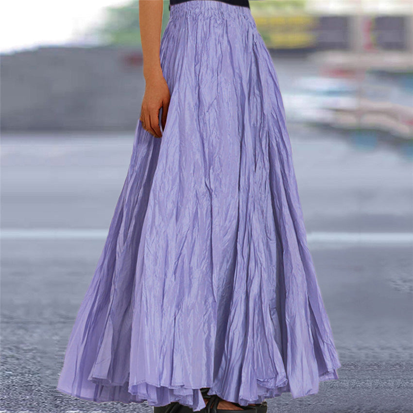 Women's A-Line Maxi Skirt Flowy Pleated