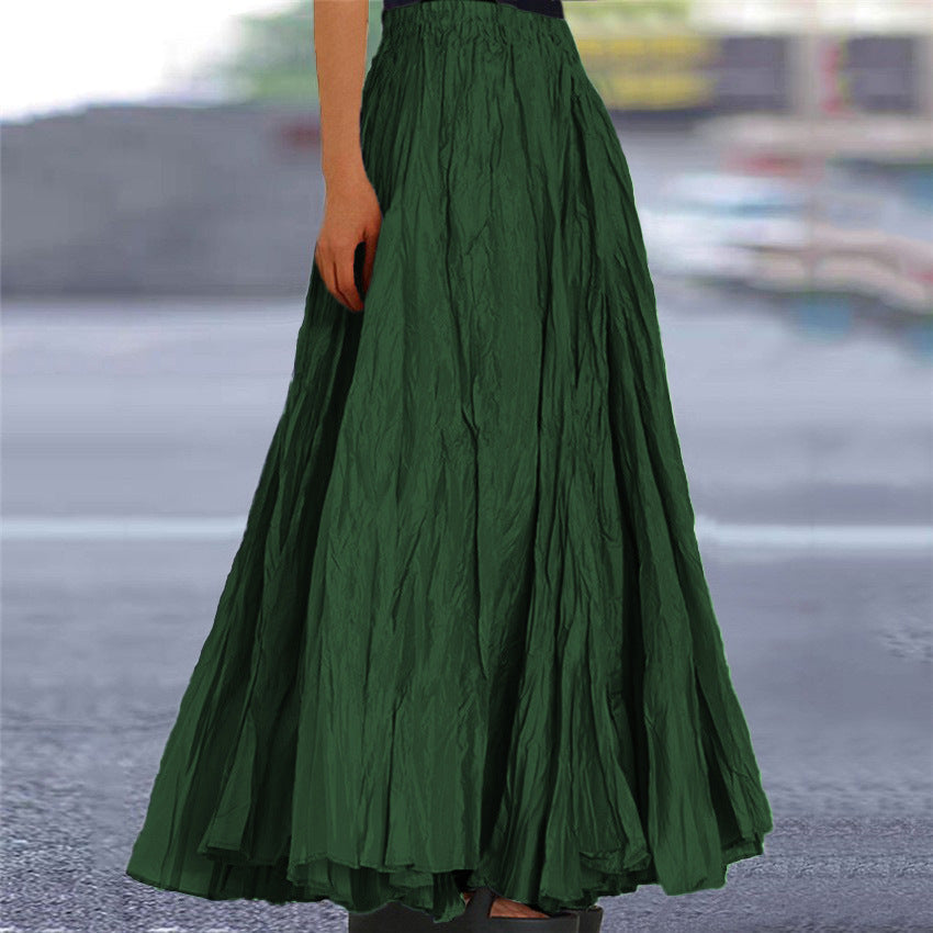 Women's A-Line Maxi Skirt Flowy Pleated