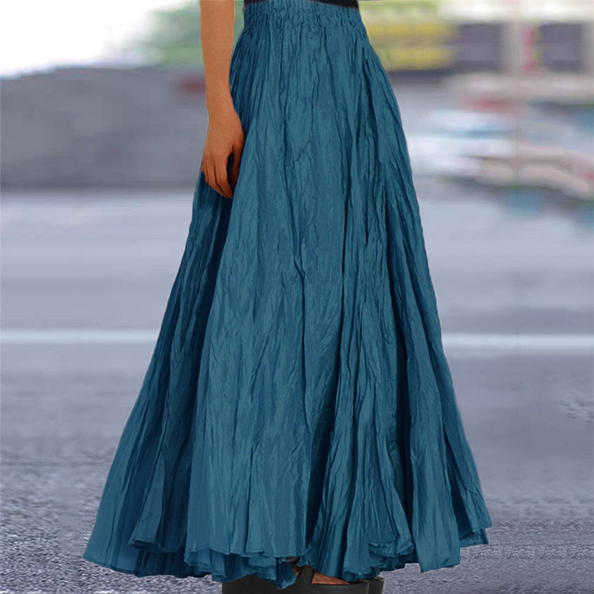 Women's A-Line Maxi Skirt Flowy Pleated