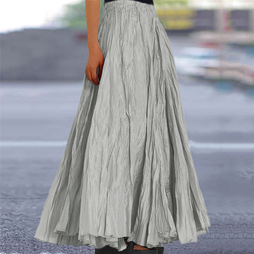 Women's A-Line Maxi Skirt Flowy Pleated