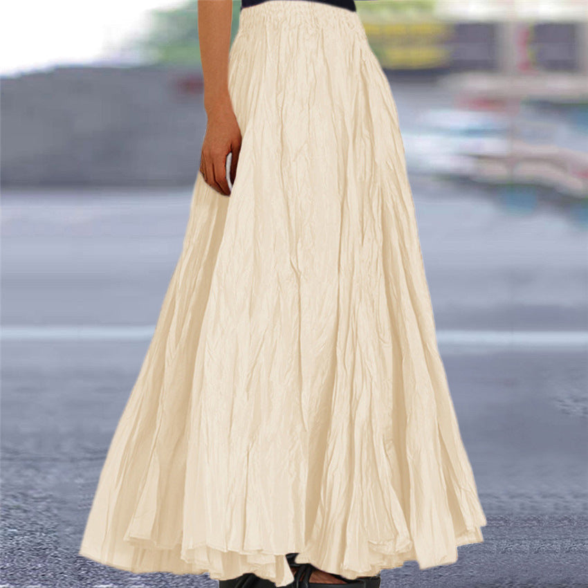 Women's A-Line Maxi Skirt Flowy Pleated