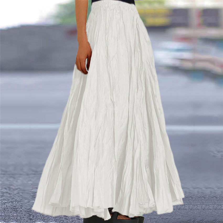 Women's A-Line Maxi Skirt Flowy Pleated