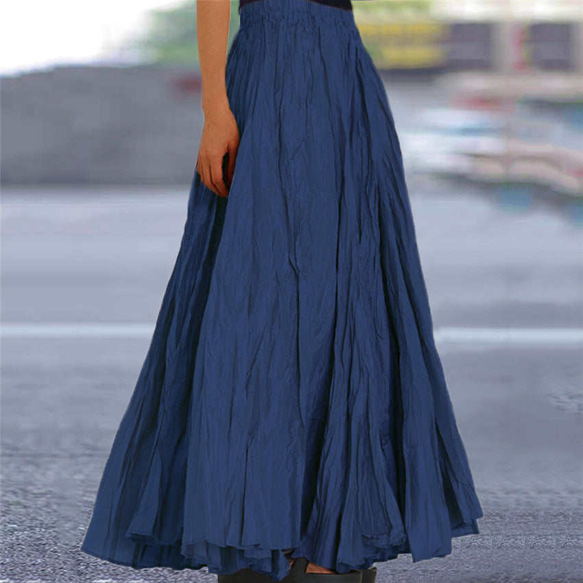 Women's A-Line Maxi Skirt Flowy Pleated
