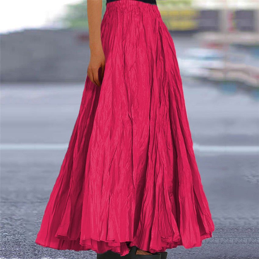 Women's A-Line Maxi Skirt Flowy Pleated
