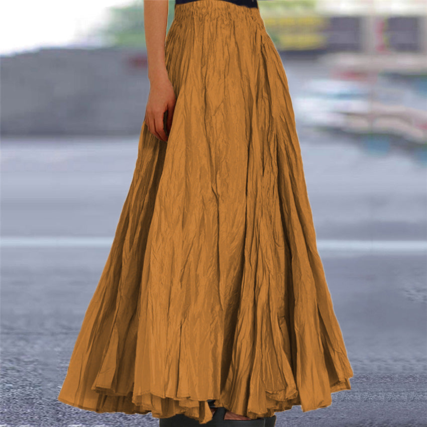 Women's A-Line Maxi Skirt Flowy Pleated