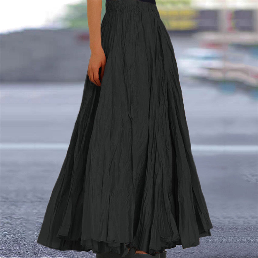 Women's A-Line Maxi Skirt Flowy Pleated