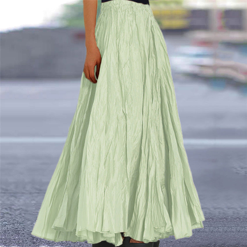 Women's A-Line Maxi Skirt Flowy Pleated