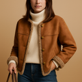 Suede Look Jacket with Fleece Lining