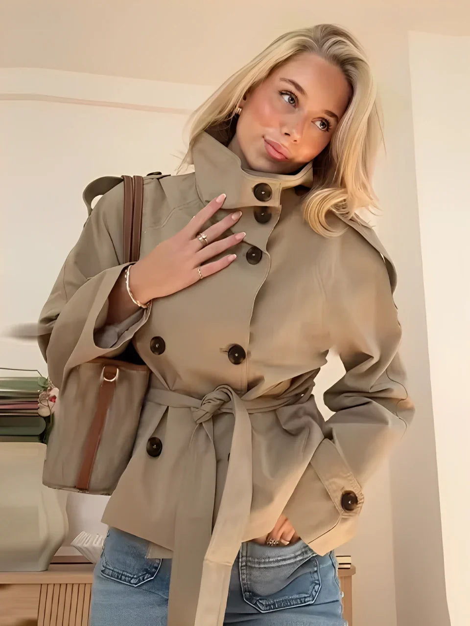 Sira | Stylish Short Trench Coat