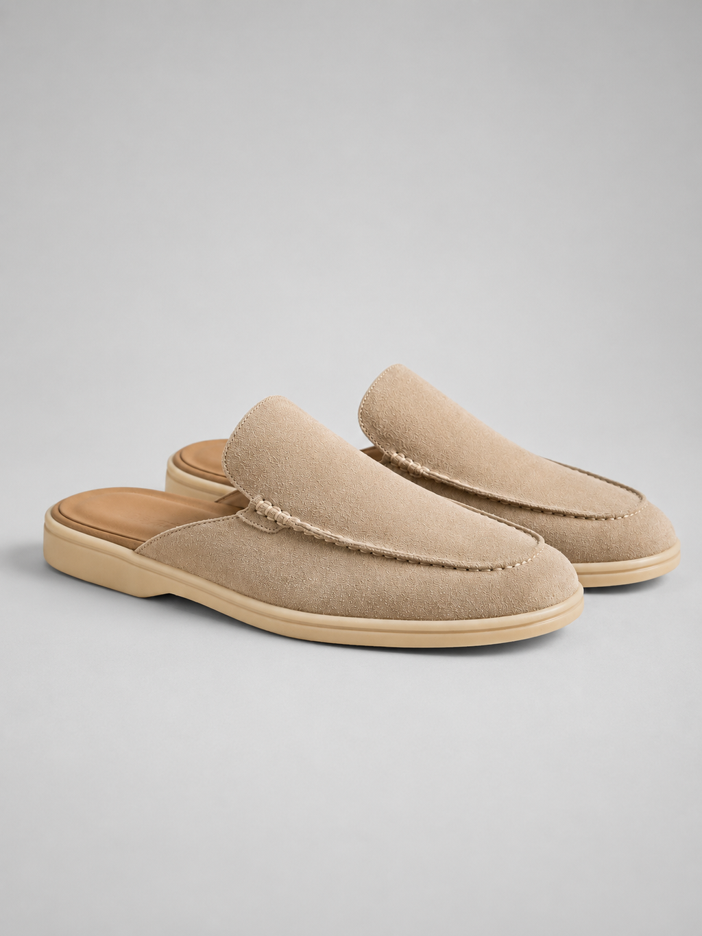 Men's Suede Mule Loafers Slip-On Casual Footwear
