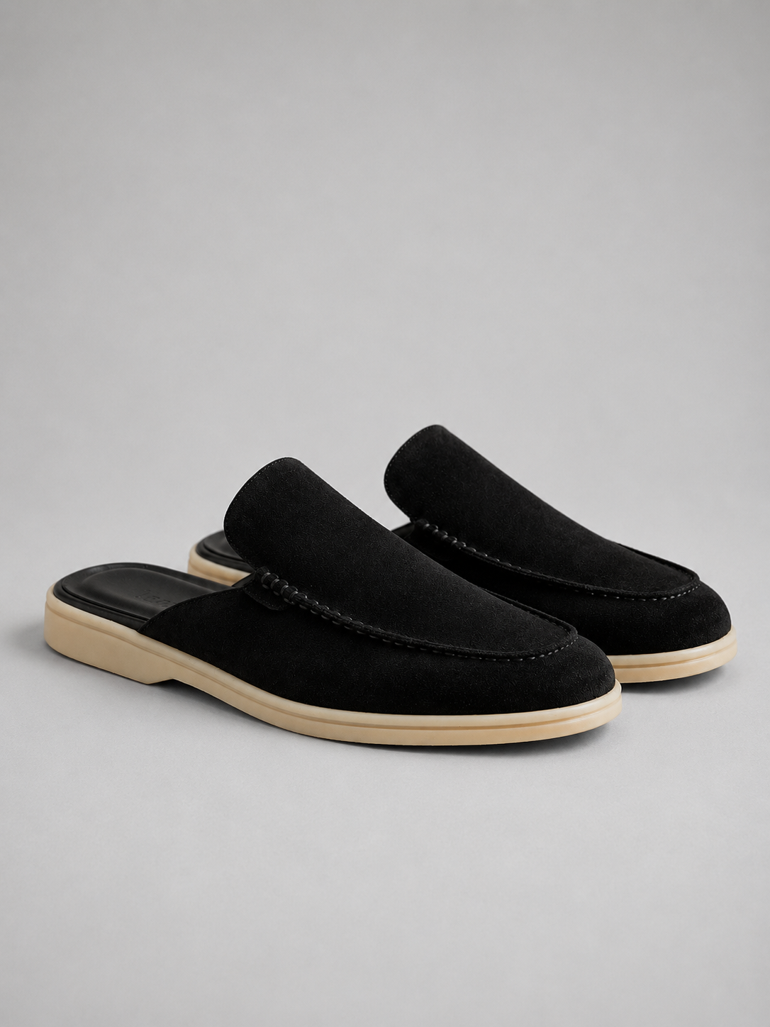 Men's Suede Mule Loafers Slip-On Casual Footwear
