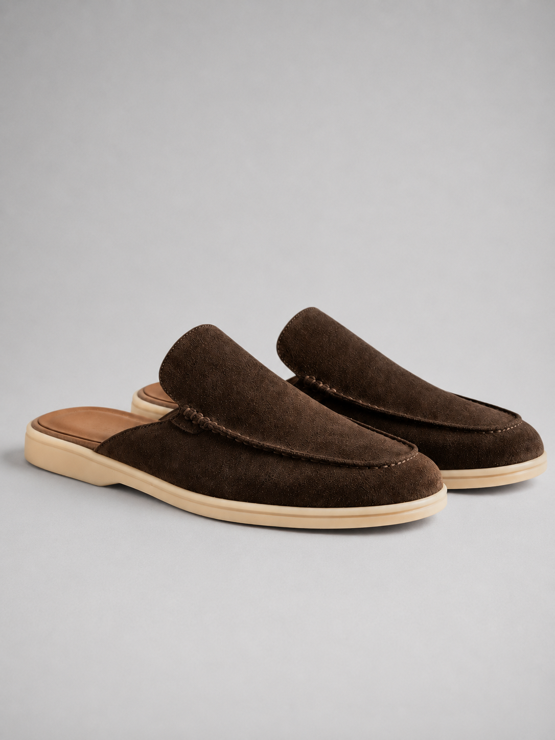 Men's Suede Mule Loafers Slip-On Casual Footwear