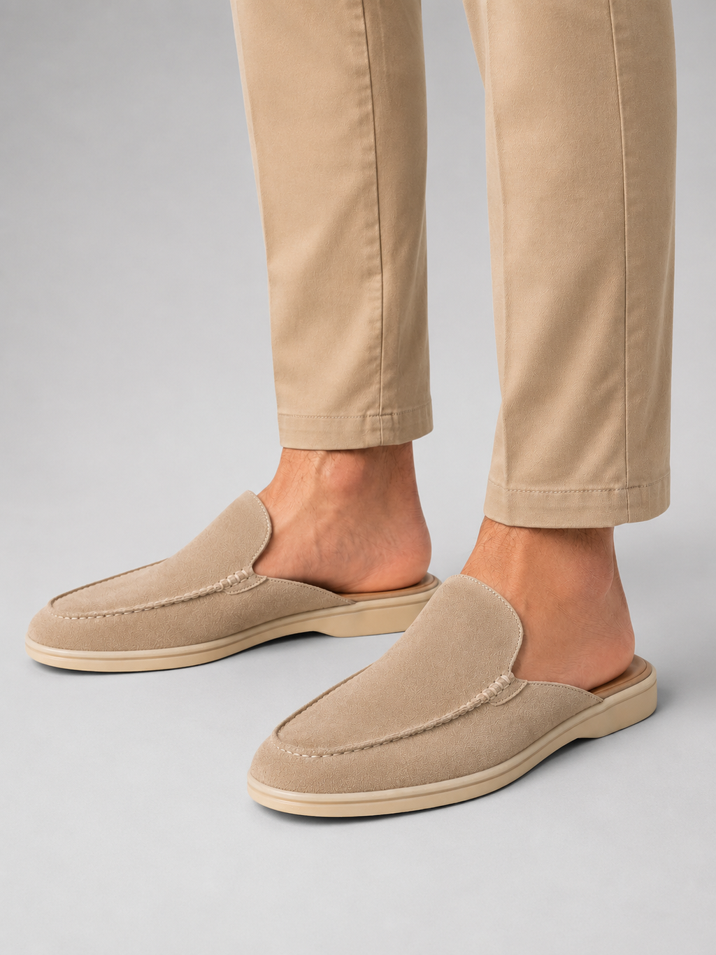 Men's Suede Mule Loafers Slip-On Casual Footwear