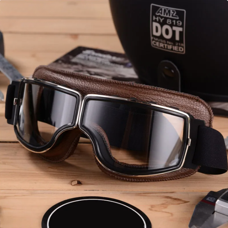Vintage Motorcycle Goggles – Retro Style with Protective Design