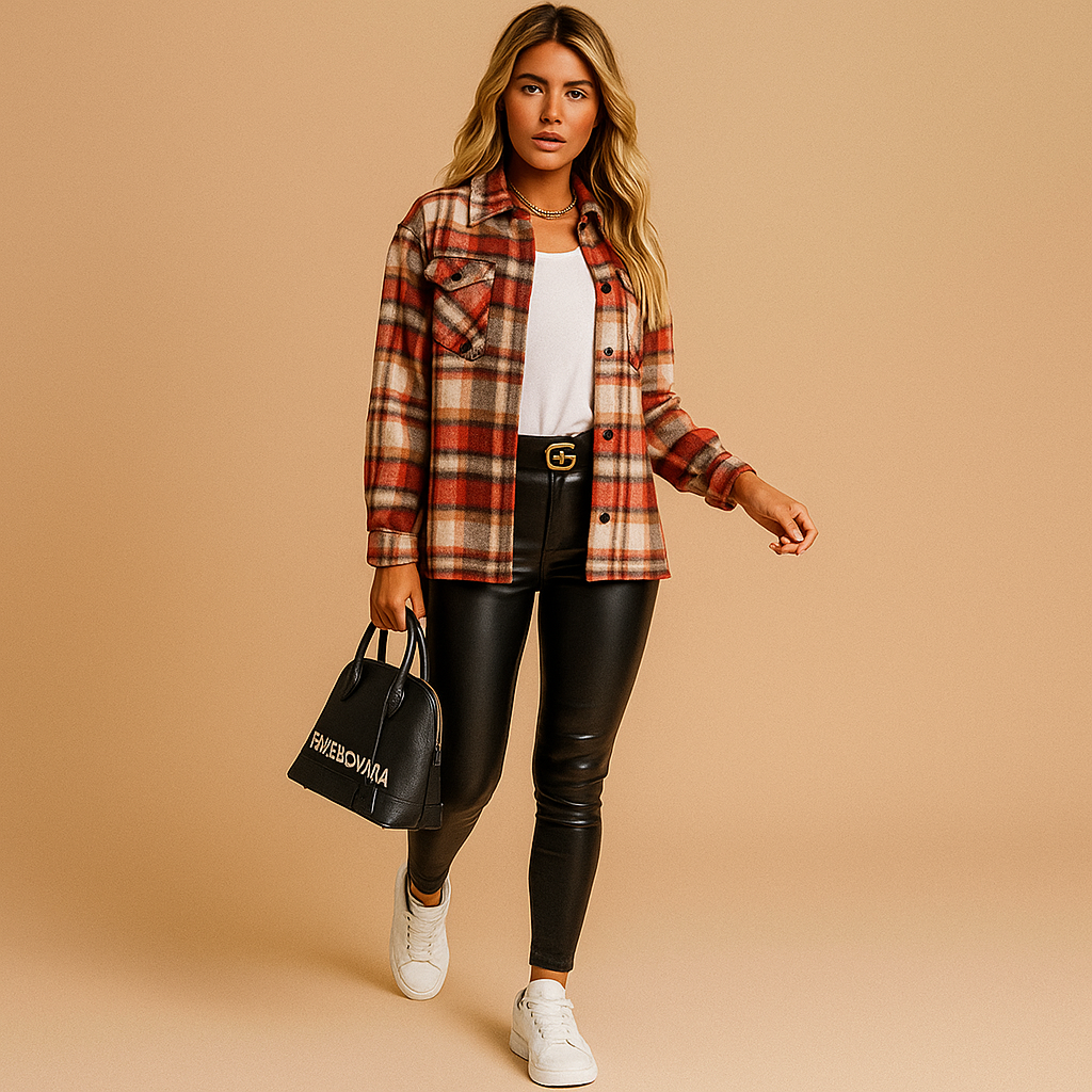 Warm Checked Jacket with Insulating Lining