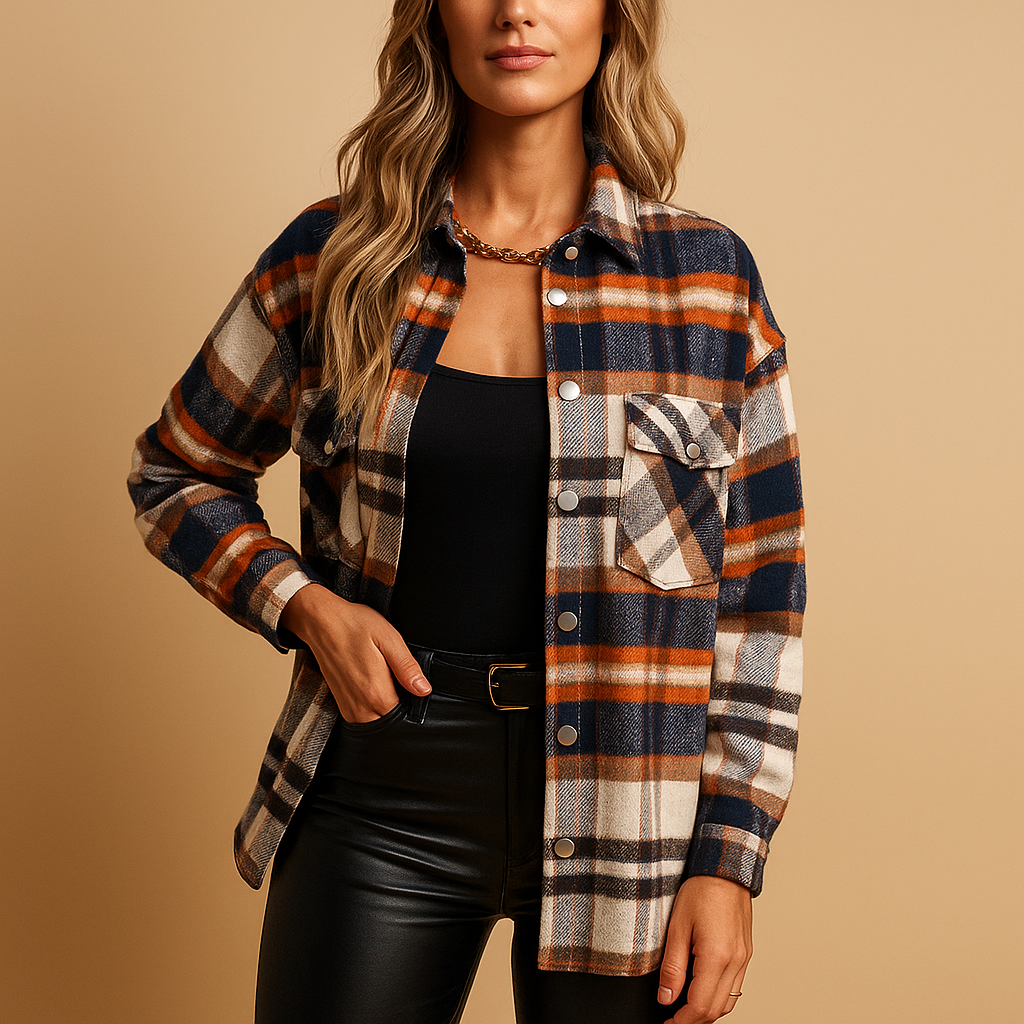Warm Checked Jacket with Insulating Lining