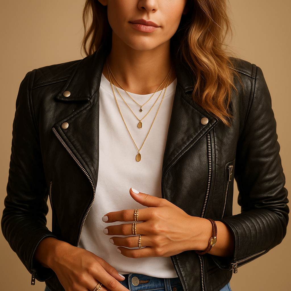 Faux Leather Jacket with Collar